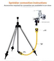 Arroseur automatique rotatif à 360 degrés en acier inoxydable, buse d'arrosage de jardinage avec trépied