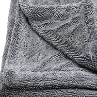 Serviette sèche de voiture en microfibre grise 60x90 1200gsm séchage rapide pour le nettoyage et l'entretien de la voiture Matériau en polyester