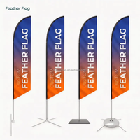 Drapeaux à plumes personnalisés avec logo, impression personnalisée, kit de base pour poteau, publicité extérieure, drapeau de plage, drapeaux promotionnels, bannières