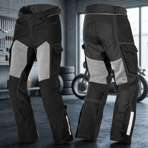 Pantalones de Motocicleta Negros para Hombre con Paneles Grises, Transpirables, para Todas las Temporadas, Ropa de Carreras - Product Image 5