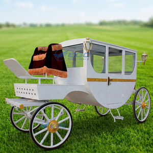 Calèche royale électrique à quatre roues, blanche et romantique, pour la vente, véhicule de tourisme et de mariage - Product Image 1