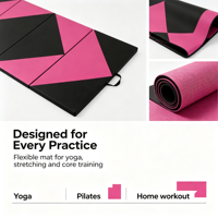Tapis de gymnastique pliable en mousse épaisse pour yoga et acrobaties, portable pour l'entraînement de danse et le fitness à domicile