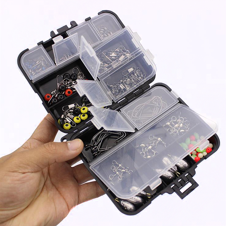 WEIHE 160Pcs/box of Combo Kit Including Swivel Fixed Bead Swivel Connector  Crank Hook Fishing Accessories