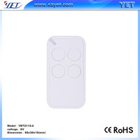 Certifié RoHS Code d'apprentissage universel 2/4 bouton télécommande en plastique pour l'automatisation des portes