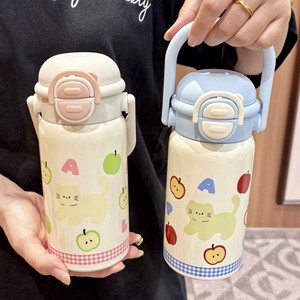 Happy Cat 316 Stainless Steel Insulated Water Bottle <b>Large</b> Capacity Travel Vacuum <b>Flask</b> With Black Cat Design - Product Image 3