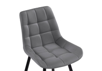 Chaises de salle à manger en velours coloré à dossier bas avec cadre en métal gris foncé, pieds en métal, chaise de restaurant, chaise de salle à manger moderne