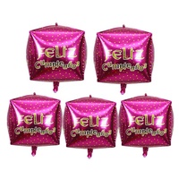 Ballons en forme de Cube, Cube, 3d, 22 pouces, 12 pièces, pour anniversaire d'enfants, Support, décorations de fête, vente en gros