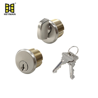 Serrure à mortaise en laiton de haute qualité KeyMan Ansi Grade 1, finition nickel satiné, double cylindre, longueur 25 mm, entraxe 70 mm, pour hôtel et entrepôt