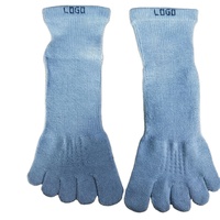 Chaussettes mi-mollet cinq doigts pour hommes, écologiques, antidérapantes, sportives, couleur unie, mélange de coton respirant, tricotées, décontractées pour le printemps