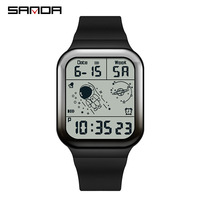 MONTRE NUMÉRIQUE Sanda Nouvelle Montre Électronique Carré Astronaute Gradient Série Hommes et Femmes Jeunesse Mode En Gros