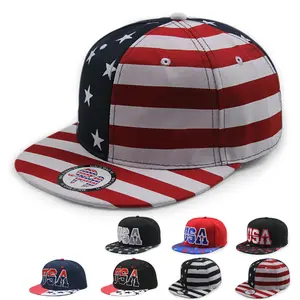 Hot Sale Mens Baseball Hat Flag Design Men Hip Hop Snapback Hat With USA Flag Custom Design Snapback Hats