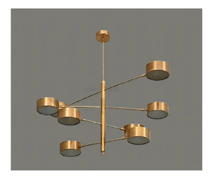Lustre contemporain en laiton de style Mid-Century Modern, luminaire suspendu pour salle à manger, chambre à coucher, solution d'éclairage domestique - Product Image 1