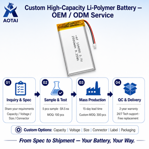 Batterie Li-Polymère Haute Capacité 2500mAh 3.7V 104050 Taille Personnalisée pour Projecteur Portable et Terminal Industriel – Vente Directe Usine - Product Image 3