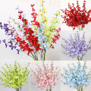 Fleurs d'orchidées artificielles à branche unique, arrangement floral en soie, décoration de plafond pour mariage, style nordique, décoration de scène et de maison - Product Image 1