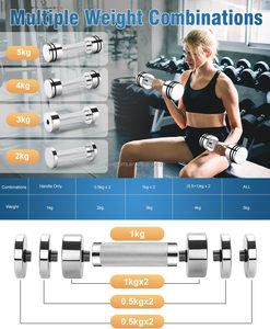 Steel Adjustable Dumbbells <strong>Set</strong> <strong>of</strong> 2/ 3/4/5 kg Hand <strong>Weights</strong> <strong>for</strong> <strong>Women</strong> Men | Non-Slip Foam Handle Free <strong>Weights</strong> <strong>for</strong> Home Gym - Product Image 2