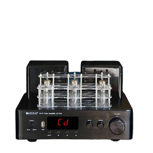 100W*2 Blueteeth Lossless Tube Amplifier Decoding Fever Tube Amp Hifi High-power Fiber Coaxial Speaker Sound Amplifiers