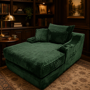 Canapé modulable moderne en velours côtelé avec chaise longue et sommier à ressorts pour bureau et salon - Product Image 2