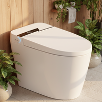WC intelligent CUPC en céramique, monobloc allongé, avec bidet intégré, siège chauffant, chasse d'eau à commande au pied, couvercle à fermeture douce, veilleuse, étanche IPX4