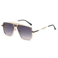 Twooo T1626 Lunettes de soleil tendance décontractées à monture large en métal de luxe léger transfrontalier