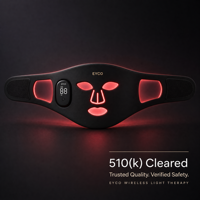 Masque de luminothérapie rouge en silicone EYCO, masque de luminothérapie infrarouge LED sans fil pour le visage