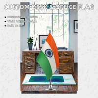 Produit promotionnel : Drapeau de table de bureau personnalisé avec logo, Inde, avec support de mât
