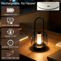 Lampe lanterne LED portable nordique à commande tactile, 3000K-6000K, intensité réglable, rechargeable, sans fil, lampe de bureau, décoration de chambre, veilleuse