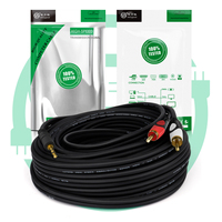 Câble audio stéréo de haute qualité 25 m 3,5 mm mâle vers 2 RCA Jack avec gaine en PVC et blindage en feuille pour utilisation en voiture et sur ordinateur