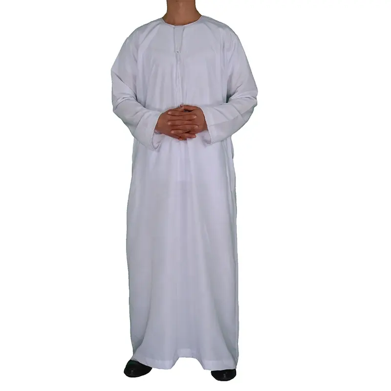 Man's Middle East Arab Dubai White Loose Best Selling High Quality Large Size Long Sleeve Fashion Design Long Muslim Robes