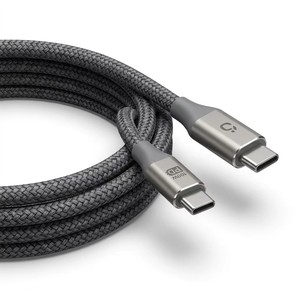 Kabel Pengisian Cepat PD Tipe C ke Tipe C 100W 5A E-Mark Berisolasi PTFE dengan Jalinan Khusus untuk Laptop, Mobil/Elektronik - Product Image 1