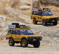 Voiture RC FMS 1/10 D90 sous licence officielle, carrosserie rigide, portes ouvrantes, style jaune, véhicule tout-terrain 4x4, modèle RTR MENTORS pour adultes
