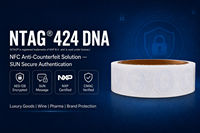 Étiquette NFC NTAG 424 DNA haute sécurité - Mini autocollant - Étiquettes RFID cryptées anti-contrefaçon pour la protection et l'authentification des marques