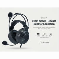 Auriculares Profesionales para Exámenes Educativos, con Cancelación Activa de Ruido, Micrófono, Cable USB, Hi-Fi, Resistentes al Agua IPX-2, OEM, ODM, Metálicos