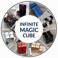 Cube magique en métal anti-stress personnalisé en aluminium pour le bureau, jouet fidget pour adultes