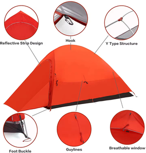 Carpa Ultraligera <span class=keywords><strong>de</strong></span> Alta Gama <span class=keywords><strong>para</strong></span> <span class=keywords><strong>2</strong></span> Personas, Carpa <span class=keywords><strong>de</strong></span> Montaña <span class=keywords><strong>para</strong></span> Excursionismo con Base Protectora, Impermeable y con Protección UV - Product Image 2