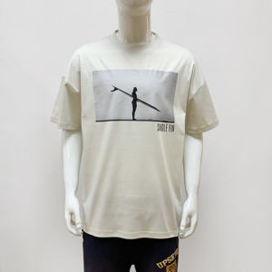 T-shirt in Cotone Mercerizzato Vestibilità Ampia, Maglietta Corta Streetwear con Stampa Personalizzata e Orlo Grezzo per Uomo - Product Image 5