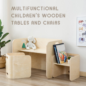 Children's Study <b>Desk</b> With Storage Drawers <b>Solid</b> <b>Wood</b> Multi Functional Furniture For Kids Age 4 6 Years - Product Image 4