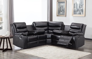 Frank Good Furniture Direct Factory Sale Modern 3-Seater Cooling Synthetic Leather Sectional <b>Sofa</b> Recliner for Apartments - Product Image 4