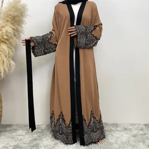 Nieuwe Etnische Moslim Islamitische Kleding Vrouwen Casual Vest Abaya Voor Moslim Vrouwen