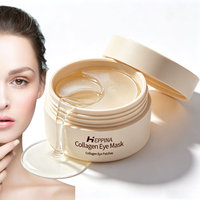 Patchs pour les yeux en silicone au collagène avec logo personnalisé, peptides de gelée de rose, traitement anti-âge des ridules, hydratant, anti-rides