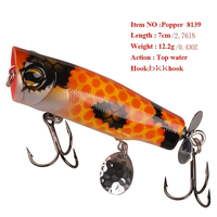 Leurre de pêche Propeller Wobbler Minnow, leurre artificiel dur flottant pour lancer longue distance, adapté à l'eau douce et à l'eau salée
