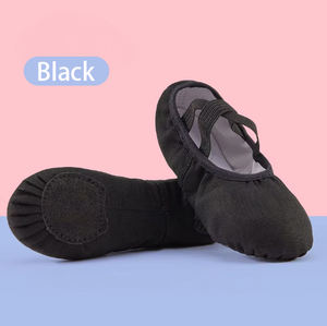 Klassische schwarze Ballerina Hausschuhe Wohnungen Ballett Braun Stretch Leinwand Balletts chuhe Tanz für Frauen und Mädchen Kinder - Product Image 6