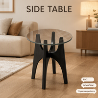 Table basse moderne en verre trempé carré avec rangement, design décoratif pour salon, meuble multifonctionnel pour la maison