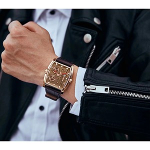 Drioshipping Mens Watches Top Brand Luxury Quartz Wristwatches Leather Strap 30m Waterproof Business Watch - Product Image 5