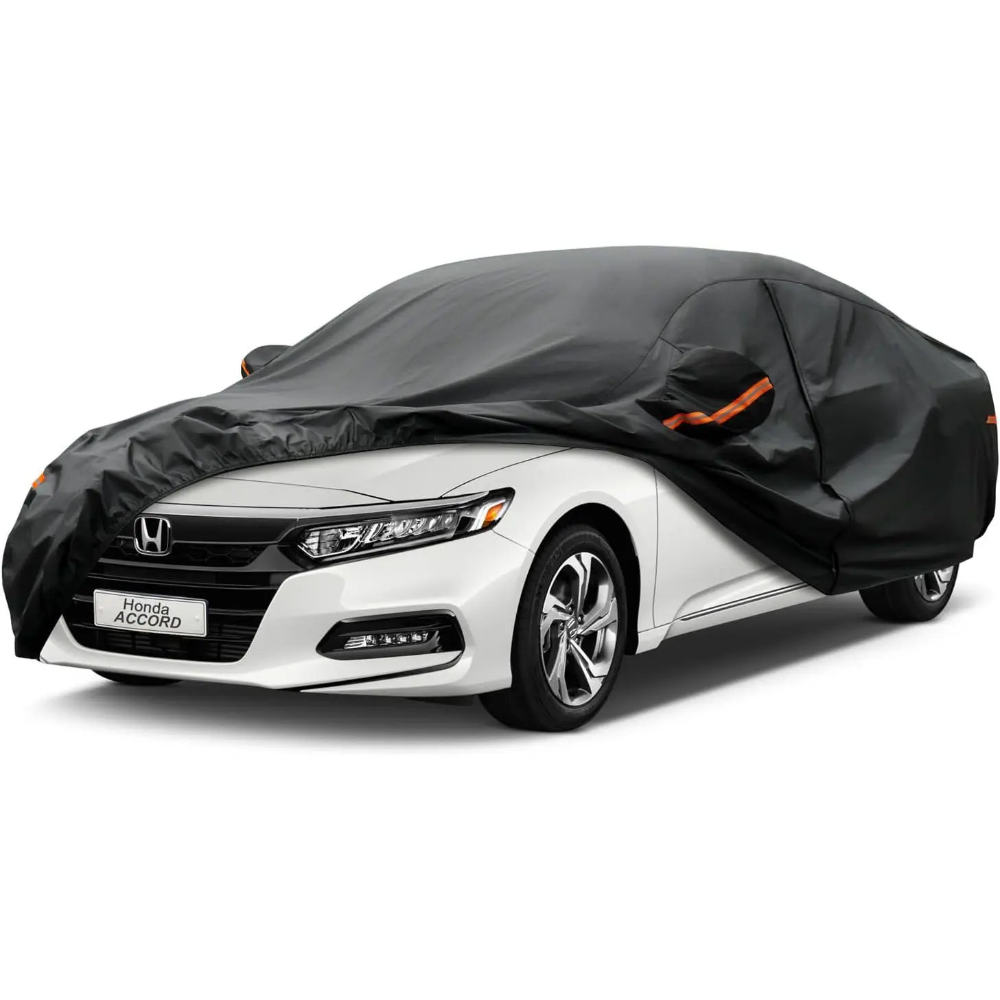 Black PE Waterproof Car Cover Universal Outdoor All Weather UV Protection