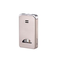 Briquet moderne à double flamme avec fenêtre visuelle en métal, coupe-vent, idéal pour les cadeaux d'affaires en gros