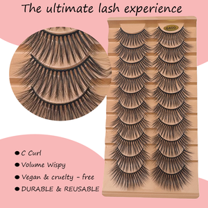 Großhandel 10 Paar Flauschige 3D-Volumen-Wimpernstreifen für Tägliches oder Besondere Anlässe Make-up Volle Wimpernstreifen - Product Image 2