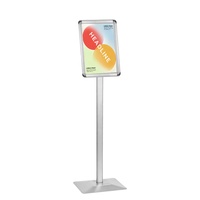 Support de signalisation portable réglable en métal argenté A3, robuste, pour affiches et présentoirs