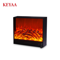 Chimenea Eléctrica Integrada SZKEYAA para Sala de Estar/Hotel, Calefacción Decorativa para Pared, Chimenea con Llama LED de Colores