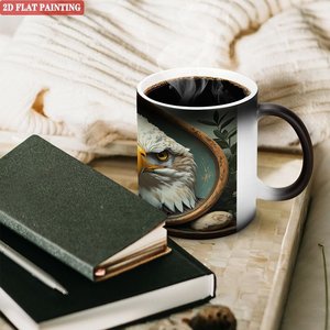 Frosted Black 11oz <b>Ceramic</b> <b>Mug</b> Heat Sensitive Blank Cup Thanksgiving Gift - Product Image 3