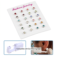 Boucles d'oreilles clous hypoallergéniques en acier inoxydable, fermoir papillon géométrique, bijoux de mode pour femmes